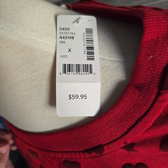 Penningtons Red Heart Flocked Sweatshirt – Size XL (NWT) - Picture 2 of 3